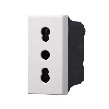 Socket Italian compatible Bticino Axolute 2P+T 10/16A 250V white color Ettroit AB2001