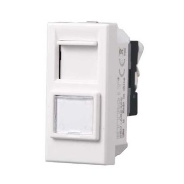 Prise RJ45 catégorie cat.5e compatible Bticino Axolute couleur blanc Ettroit AB2355