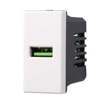 Chargeur USB Type-A compatible Bticino Axolute 5Vdc 2.1A couleur blanc Ettroit AB2401