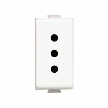 Socket standard italien 2P + T 10A 250V AC - blanc Bticino Matix AM5113