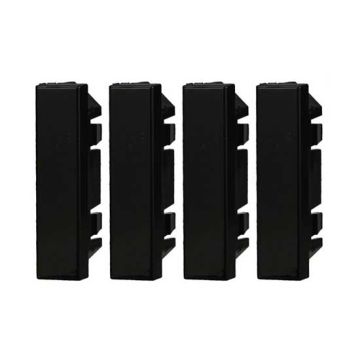 Blank plate half module 1/2P compatible Bticino Axolute black color 4pcs pack Ettroit AN0102