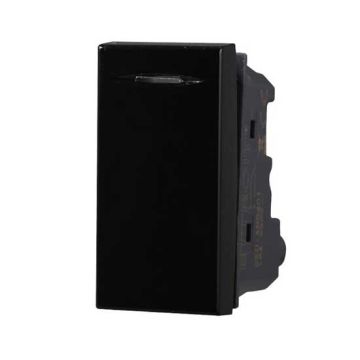 Interrupteur 1P 16A compatible Bticino Axolute couleur noir Ettroit AN0401