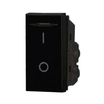 Switch 2P 16A 250Vac compatible Bticino Axolute black color Ettroit AN0402