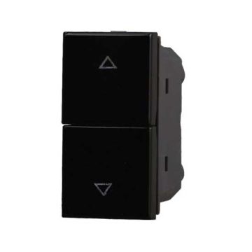 Double pushbutton 1P+1P NO with interlock compatible Bticino Axolute black color Ettroit AN1202