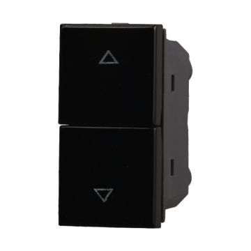 ETTROIT AN1204 Double Interlocked up and down shutter button 10A BLACK Color Compatible Bticino Axolute