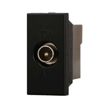 Prise coaxiale TV Direct connecteur mâle compatible Bticino Axolute couleur noir Ettroit AN2250