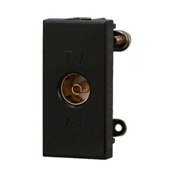 Tv coaxial socket compatible Bticino Axolute female connector black color Ettroit AN2251