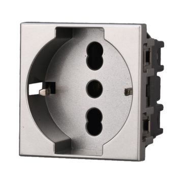 ETTROIT AG2102 German Schuko socket 2P+E 16A Gray Compatible with Bticino Axolute