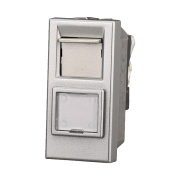 ETTROIT AG2355 Network Connector RJ45 CAT5E Data Socket Gray Color Compatible with Bticino Axolute
