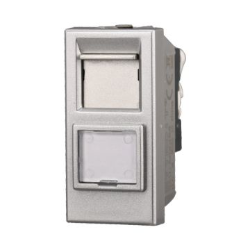 ETTROIT AG2356 Network Connector Data Socket RJ45 CAT6 Gray Color Compatible with Bticino Axolute