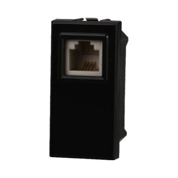 ETTROIT AN2354 Telephone Connector RJ11 Socket Black Color Compatible with Bticino Axolute