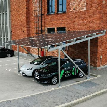 Kit abri solaire photovoltaïque pour abri voiture 2 voitures verrière métallique pour montage panneau photovoltaïque