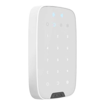 AJAX AJ-KEYPADPLUS-W Drahtlose 868-MHz- und Touch-Tastatur zum Aktivieren / Deaktivieren des Ajax-Sicherheitssystems in weißer Farbe