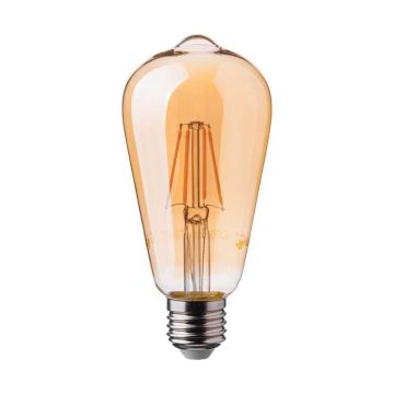 V-Tac VT-1966 Vintage LED bulb 6W E27 filament ST64 light warm white 2200K amber effect - 214362