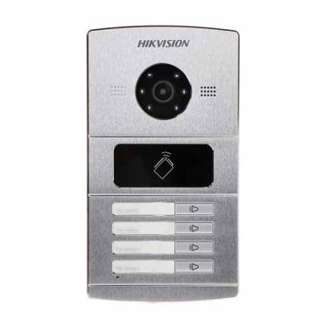 Hikvision DS-KV8402-IM Postazione esterna 4 pulsanti videocitofono IP con telecamere 1.3mpx e lettore di prossimità mifare IP65