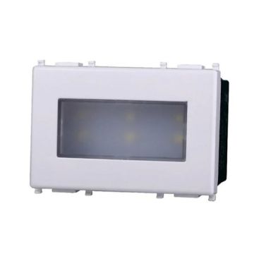 2.4W LED steplight recessed 220V warm white 3000K compatible Vimar Plana white color Ettroit EV0323