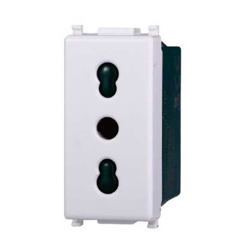 Socket Italian compatible Vimar Plana 2P+T 10/16A 250V white color Ettroit EV2001