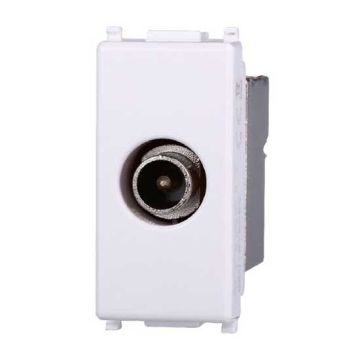 TV Direct coaxial socket male connector compatible Vimar Plana white color Ettroit EV2250