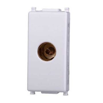 Tv coaxial socket compatible Vimar Plana white color Ettroit EV2251