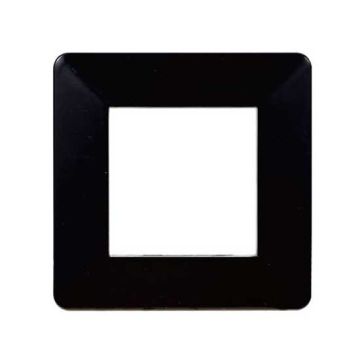 Plaque compatibles Vimar Plana 2 modules plastique couleur noir Ettroit EV83202