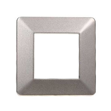 Compatible plate Vimar Plana 2 modules plastic titanium color Ettroit EV83208