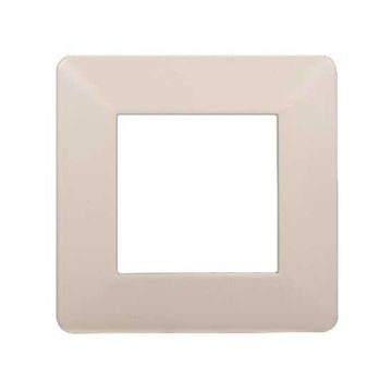 Placca compatibile Vimar Plana 2 moduli plastica colore sabbia Ettroit EV83209