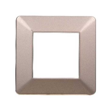 Compatible plate Vimar Plana 2 modules plastic bronze steel color Ettroit EV83210