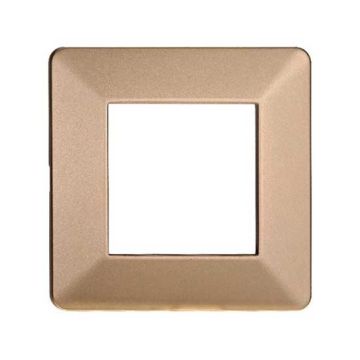 Compatible plate Vimar Plana 2 modules plastic gold color Ettroit EV83211