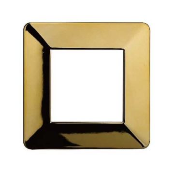 Compatible plate Vimar Plana 2 modules plastic glossy gold color Ettroit EV83212