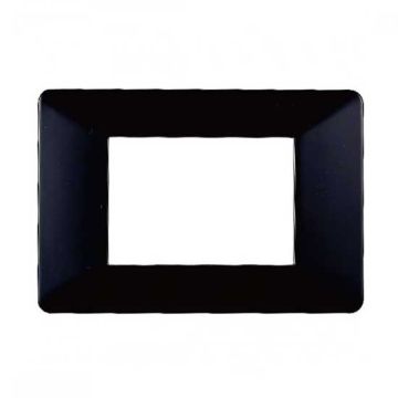 Placca compatibile Vimar Plana 3 moduli plastica colore nero Ettroit EV83302