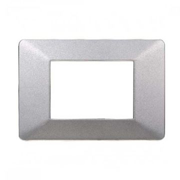 Compatible plate Vimar Plana 3 modules plastic silver color Ettroit EV83306