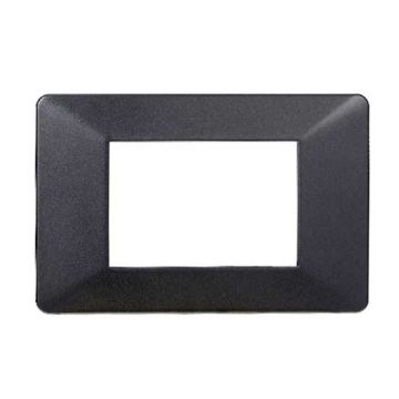 Compatible plate Vimar Plana 3 modules plastic dark steel graphite color Ettroit EV83307