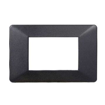 Plaque compatibles Vimar Plana 3 modules plastique couleur acier graphite foncé Ettroit EV83307