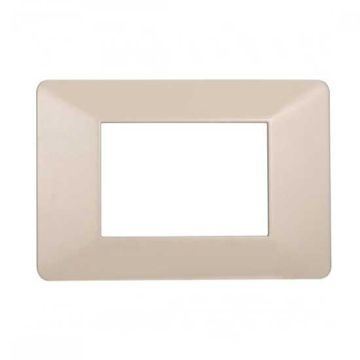 Compatible plate Vimar Plana 3 modules plastic sand color Ettroit EV83309