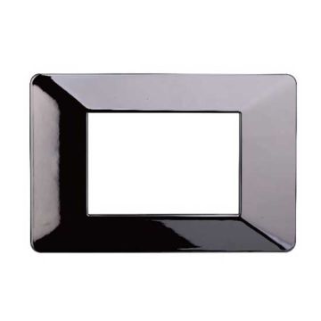 Plaque compatibles Vimar Plana 3 modules plastique couleur chrome poli Ettroit EV83313