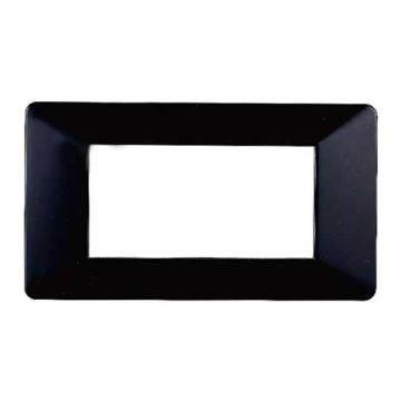 Placca compatibile Vimar Plana 4 moduli plastica colore nero Ettroit EV83402