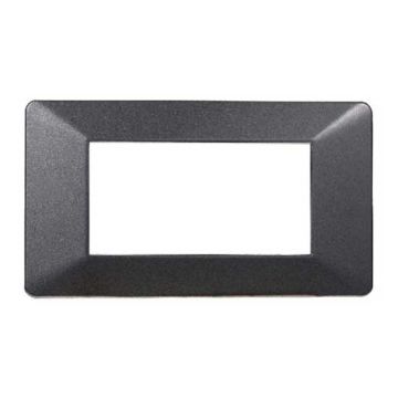Compatible plate Vimar Plana 4 modules plastic dark steel graphite color Ettroit EV83407