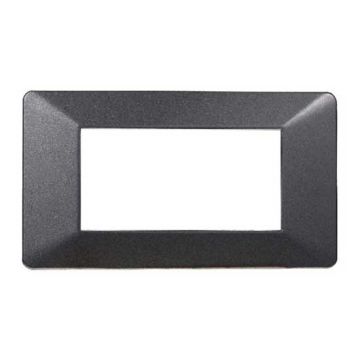 Plaque compatibles Vimar Plana 4 modules plastique couleur acier graphite foncé Ettroit EV83407