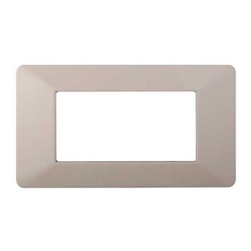 Placca compatibile Vimar Plana 4 moduli plastica colore sabbia Ettroit EV83409