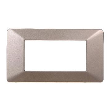 Plaque compatibles Vimar Plana 4 modules plastique couleur acier bronze Ettroit EV83410