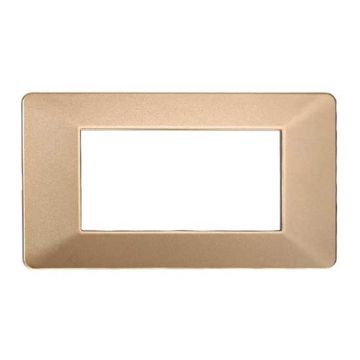 Placca compatibile Vimar Plana 4 moduli plastica colore oro Ettroit EV83411