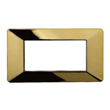 Compatible plate Vimar Plana 4 modules plastic glossy gold color Ettroit EV83412