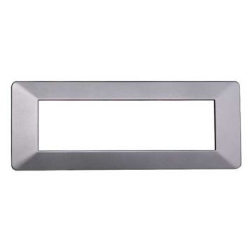 Compatible plate Vimar Plana 7 modules plastic silver color Ettroit EV83706