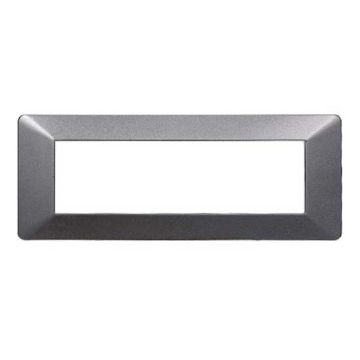 Compatible plate Vimar Plana 7 modules plastic dark steel graphite color Ettroit EV83707