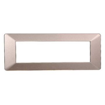 Plaque compatibles Vimar Plana 7 modules plastique couleur acier bronze Ettroit EV83710