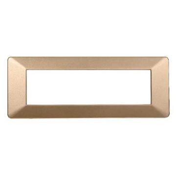 Placca compatibile Vimar Plana 7 moduli plastica colore oro Ettroit EV83711
