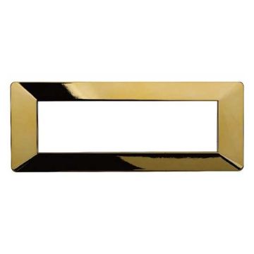 Placca compatibile Vimar Plana 7 moduli plastica colore oro lucido Ettroit EV83712