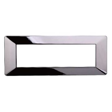 Plaque compatibles Vimar Plana 7 modules plastique couleur chrome poli Ettroit EV83713