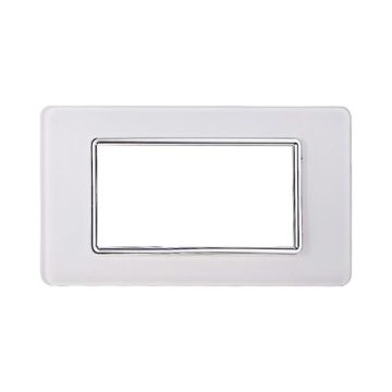 Kompatible Abdeckrahmen Vimar Plana 4 module Glas weiß Farbe Ettroit EV84401