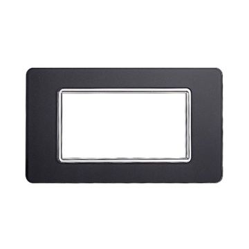 Kompatible Abdeckrahmen Vimar Plana 4 module Glas dunkler Stahl Farbe Ettroit EV84410
